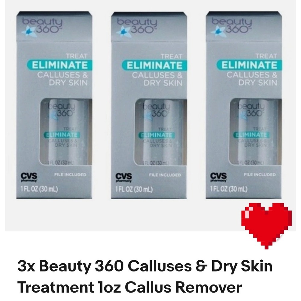 3x Beauty 360 Callus and Dry Skin Treatment 1oz Pedicure Kit with File CVS Feet - Picture 2 of 7